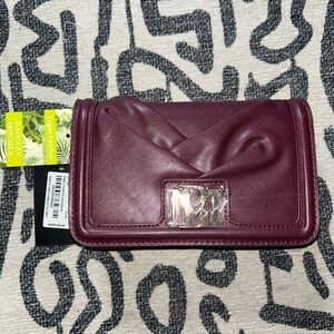 NWT Badgley Mischka plum pleated crossbody bag